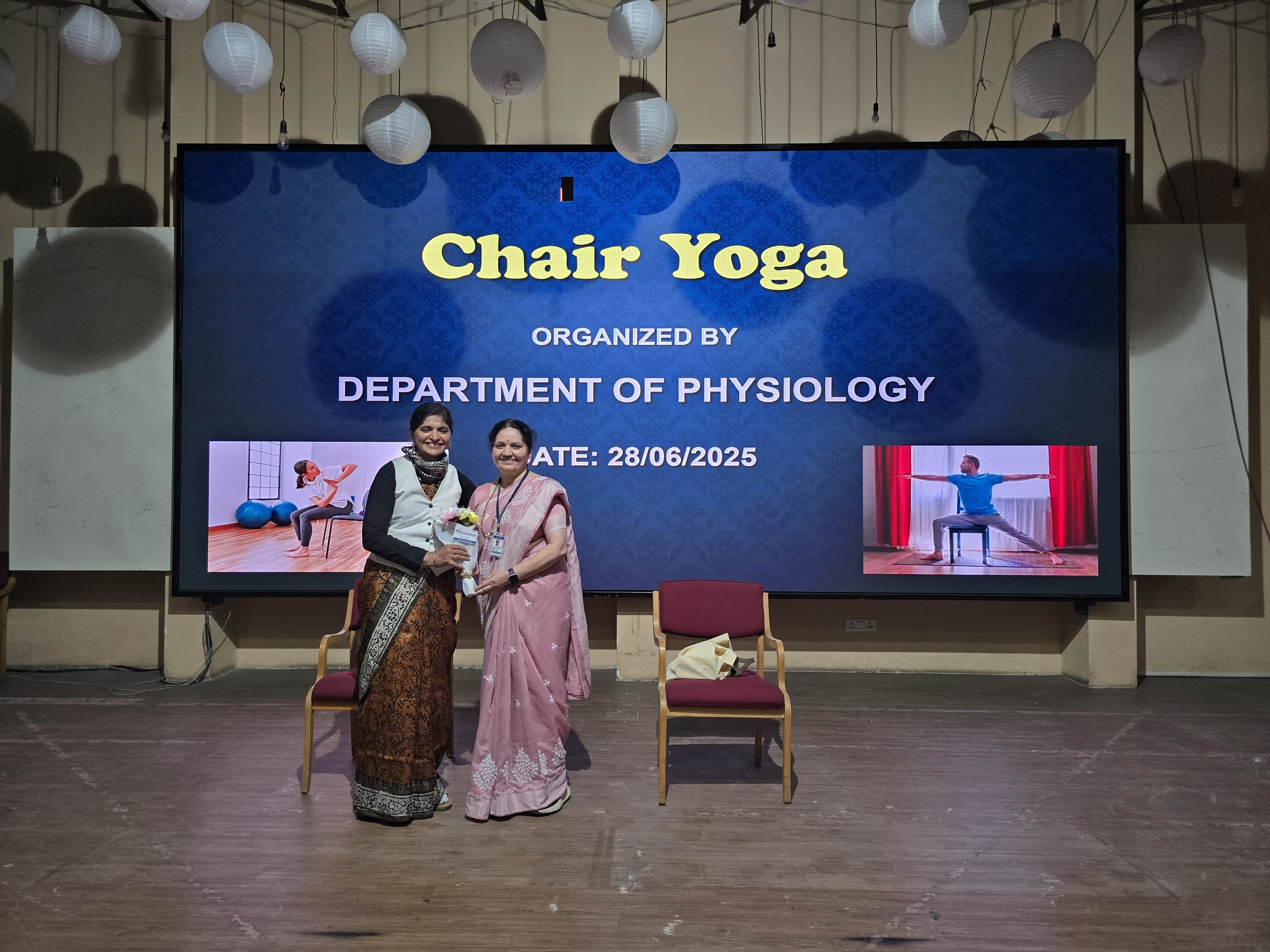 Corporate yoga session